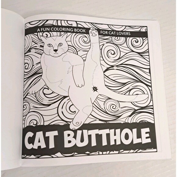 Cat Butthole Adult Coloring Book Cats Butts for Cat Lovers Hilarious Funny Gift - Picture 3 of 5